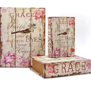 Decorative Book Boxes Set of 3